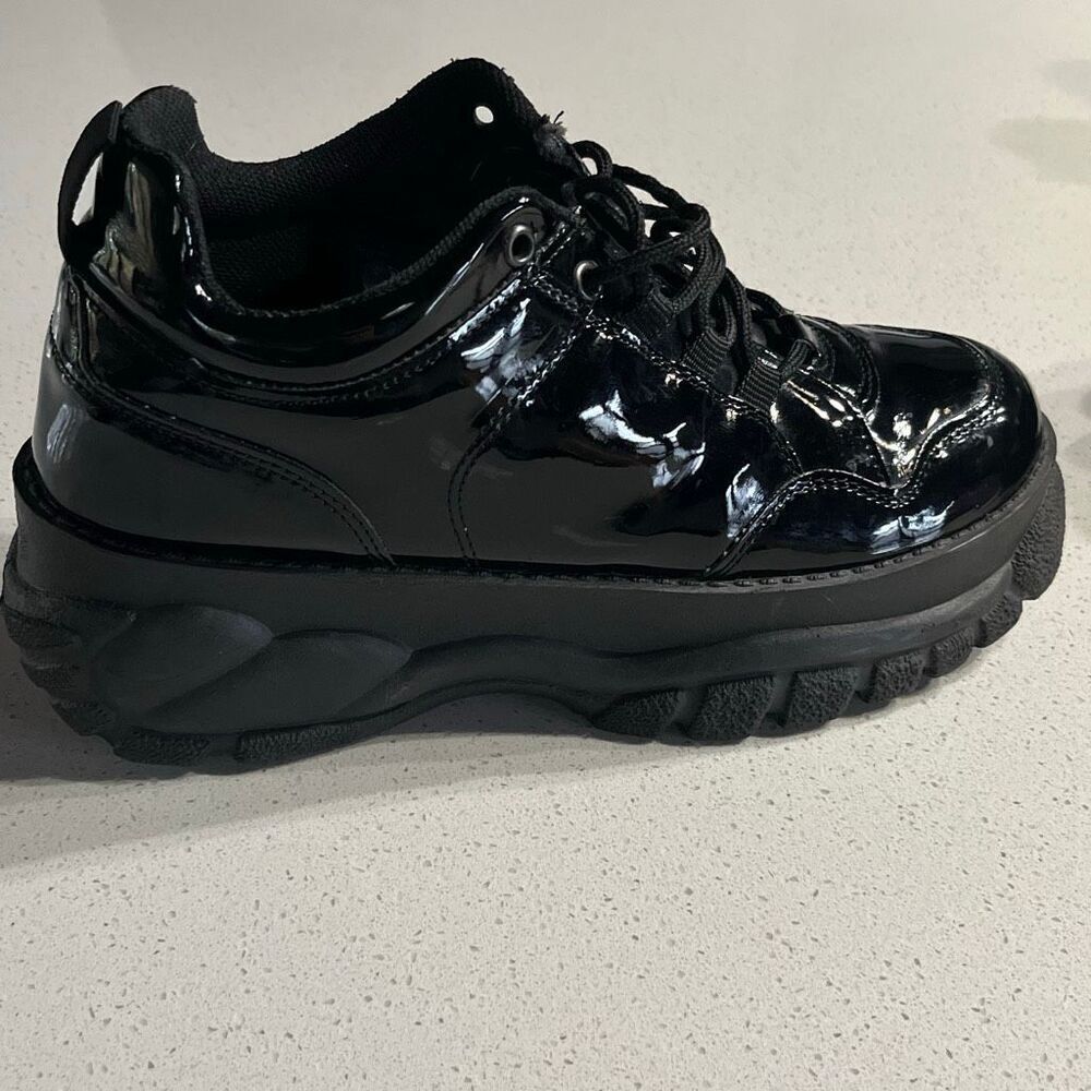ASOS Patent Leather Chunky Platform Boot Made in Italy Women 9 Men 7